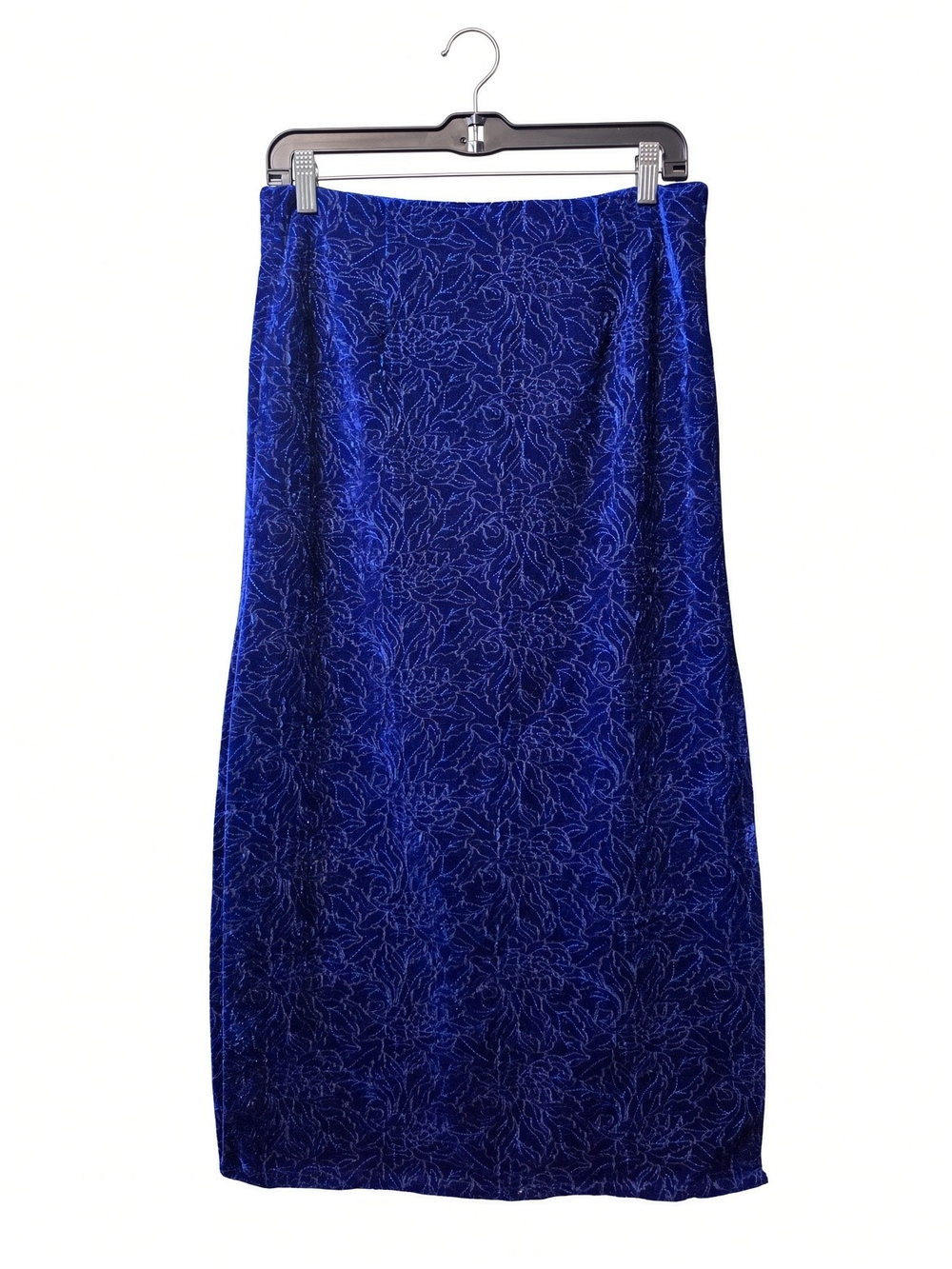 Zara Royal Blue Jacquard Midi Skirt